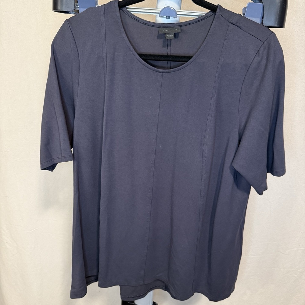 J. JILL‎ $89 Wearever Collection Gray Short Sleeve Ponte Knit Tunic Large